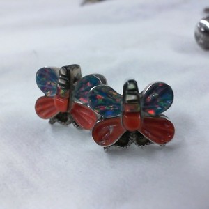 Sterling Silver Enameled Butterfly Earrings