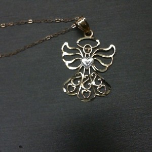  10K YELLOW GOLD WITH ANGEL PENDANT