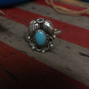  Sterling Silver & Turquoise Navajo Made Ring