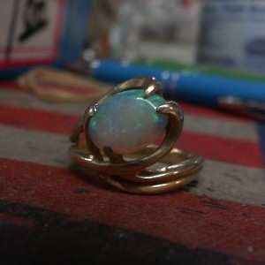  Oval Opal & 14k Gold Ring