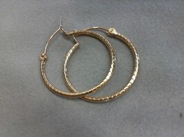Gold Over Sterling Silver 1" Hoops