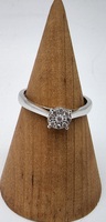 10kt White Gold Band w/ Small Diamond Chips