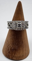 14kt Engagement Ring Set w/ .30 Center Diamond & Diamonds Around Separate Bands