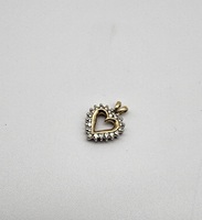 10kt Yellow Gold Heart Shaped Pendant w/ Small Diamonds