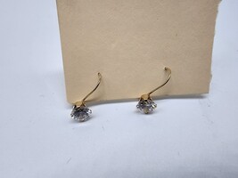 10kt Yellow Gold Earrings w/ Clear Stones
