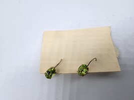 10kt Yellow Gold Earrings w/ Green Stones
