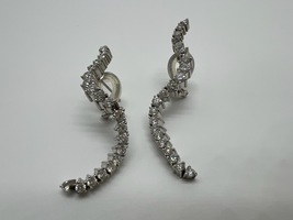 18kt White Gold Earrings w/ 42 Various Diamonds