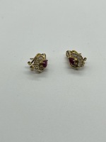 14kt Yellow Gold Earrings w/ Diamonds