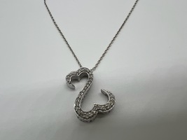 14kt White Gold Necklace w/ Open Hearts Pendant