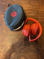Red Beats Solo 3 in Case w/ Charger Cable