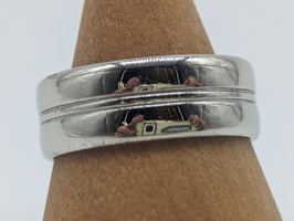 14kt White Gold Double Male Band (Size 8.5)