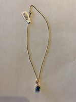 18kt Yellow Gold Necklace w/ Blue Stone