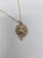 14kt Lion Pendant on 14kt Rope Chain