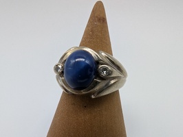 14kt White Gold Ring w/ Blue Stone