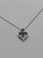 .925 STERLING SILVER NECKLACE WITH HEART PENDANT 