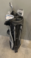 VARIOUS GOLF CLUBS WITH BAG