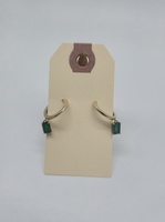 10K Yellow Gold Earrings With Green Stone 