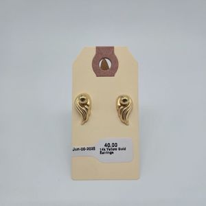 14K YELLOW GOLD WING EARRINGS 