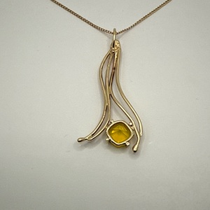 14K YELLOW GOLD NECKLACE 3G WITH PENDANT 