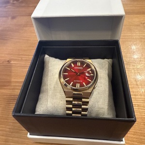 Citizen Wrist Watch NJ0153-82X Automatic Red Dial Gold Tone Stainless Steel 