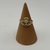 1.70gms Ring 10K YELLOW GOLD RING / SMALL RED DIAMOND HANDS / CROWNED HEART