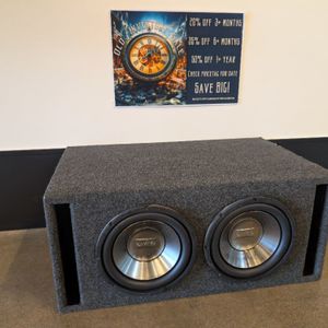 PAIR OF INFINITY 10" SUBS IN PORTED BOX