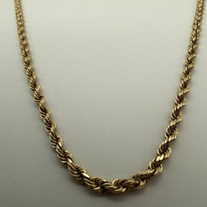 10K YELLOW GOLD NECKLACE ROPE CHAIN 18.7 