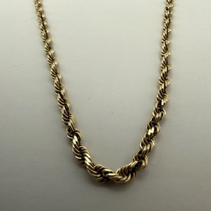 14K YELLOW GOLD ROPE BRACELET 4.8G