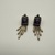 STERLING SILVER PURPLE CENTER STONE DANGLY EARRINGS 