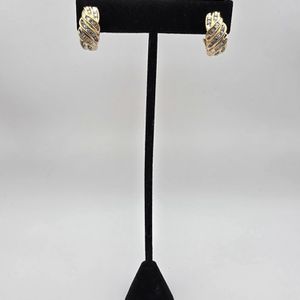 14K YELLOW GOLD EARRINGS WITH SMALL DIAMONDS