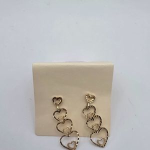 14K YELLOW GOLD HEART EARRINGS