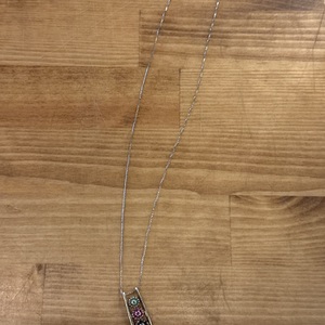 19'' STERLING SILVER W/ PLATING 3 SETS OF COLORED STONED IN CIRCLE PATTERN NA