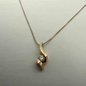 1.50gms 14K NECKLACE WITH A .10 DIA PENDENT 18"