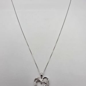 STERLING SILVER NECKLACE HEART SHAPE 18"