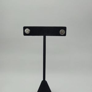 STERLING SILVER EARRINGS WITH DIAMOND CHIPS