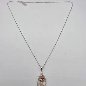 DISNEY LAND NECKLACE WITH ROSE PENDENT 18"