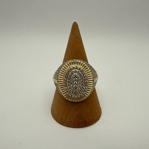 6.2g / SCRAP / 10K / YG / Ring w/ Faux Diamond Clusters size 12