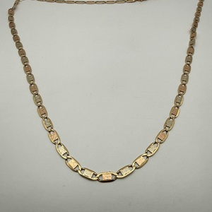 14K / 19g / Tri-Color Link Necklace 24'' LENGTH