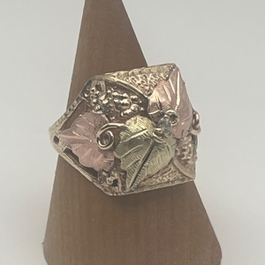  9.50gms Ring BLACK HILLS GOLD RING WITH .05 ROUND CENTER DIAMOND SIZE 10