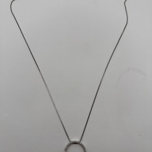 24'' Gold 14kt 3.50gms / WG on a 14K WG Necklace 