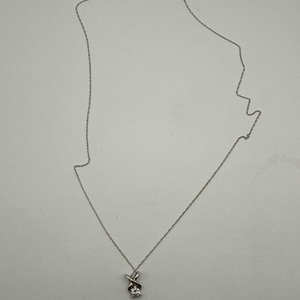 18'' 2.10gms Necklace 14K WHITE GOLD EARRING AND NECKLACE WITH PENDANT SET 2.1 