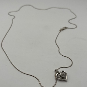 22" Sterling Silver Necklace with Heart Pendant