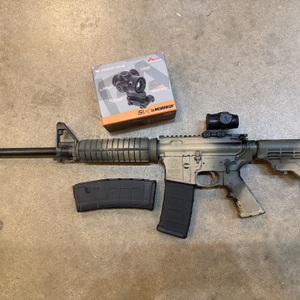 SMITH AND WESSON M&P-15 WITH TWO MAGS,PRIMARY ARMS ACSS CYCLOPS RED DOT