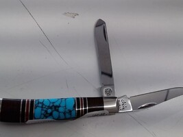 CASE 3207CV EXOTIC TRAPPER TURQUOISE AND WOOD SCALES
