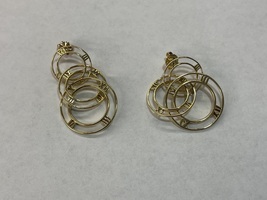 Tiffany & Co. Atlas 18K 12.4G Triple Graduated Hoops Dangle Earrings Yellow Gold
