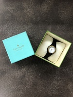 Kate Spade Rumsey 30mm Women's Gold-Tone Bezel Watch Black Silicone Band - 0642