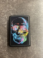Zippo Lighter Colorful Skull Black Matte 