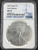 2022 NGC Early Releases Silver Eagle $1 MS 70 West Point