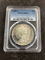  1880-S PCGS Graded MS 63 Morgan Silver Dollar San Francisco $1