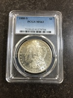 1880-S PCGS Graded MS 63 Morgan Silver Dollar San Francisco $1